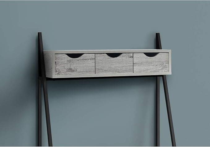 Monarch Specialties I 7331 Computer Desk Home Office Laptop Leaning Storage Drawers 32 L Work Metal Laminate Grey Black Contemporary Modern