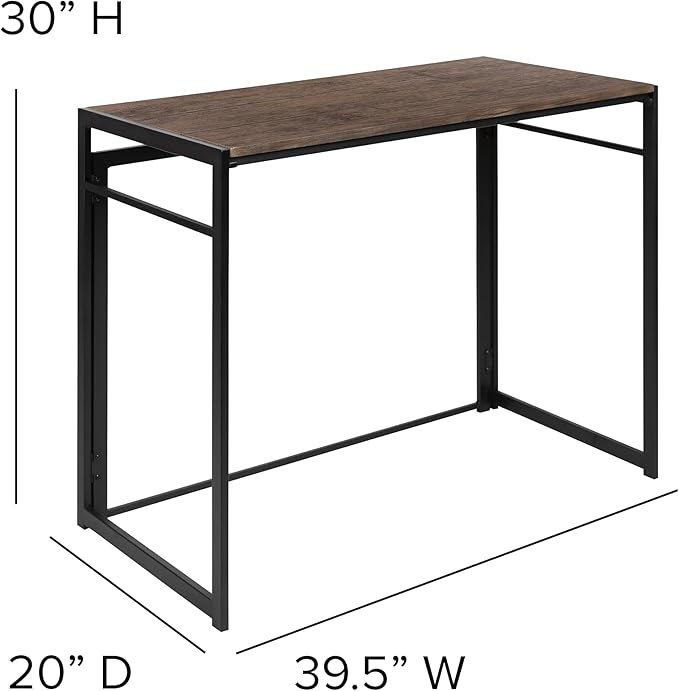Flash Furniture Walker Rustic Home Office Folding Computer Desk - 40