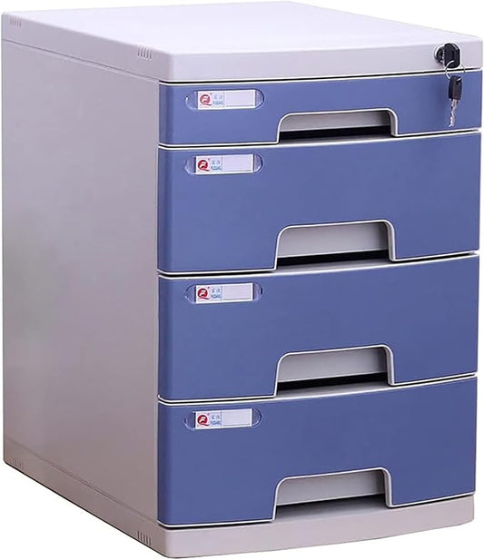 4 Drawer File Cabinet Mobile File Cabinet Extension Organiser Multi-Drawer Desktop Organiser with Lockable Drawers (Color : Grey Size : 11.61x15.51x16.92inch)
