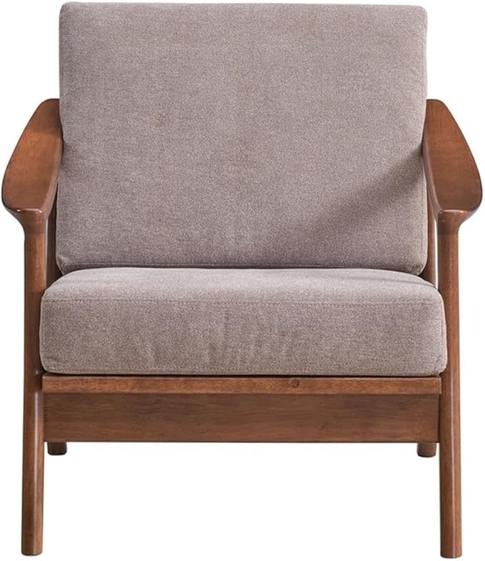 Acme Furniture Lide Upholstered Fabric &amp Wood Accent Chair in Brown