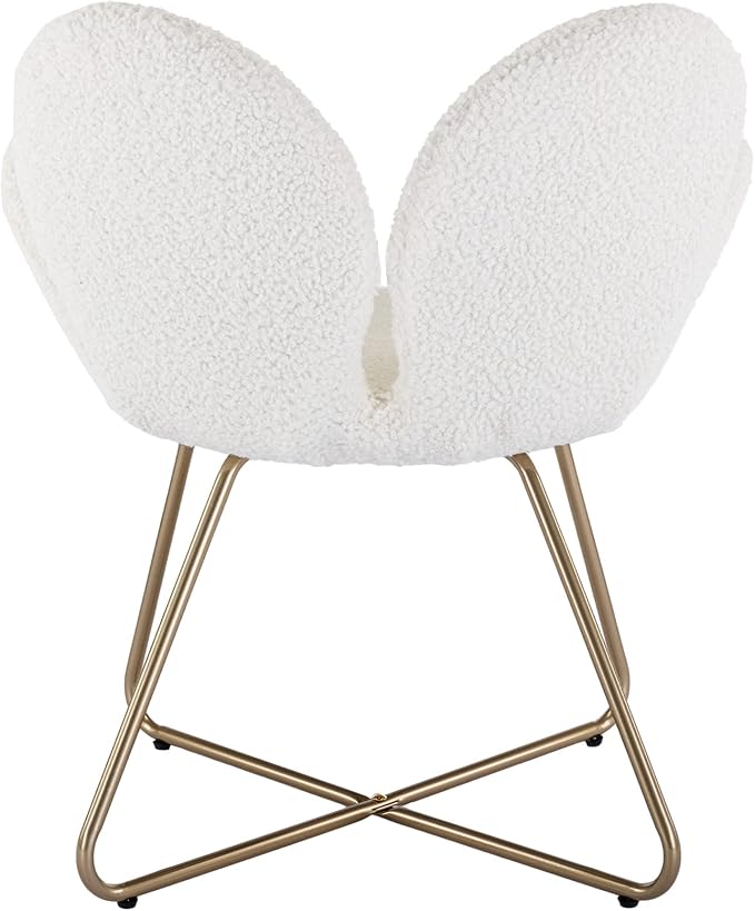 Modern Velvet Accent Chair Comfy Cute Upholstered Vanity Desk Chair wMetal Legs Soft CushionArmchair for Living Room 2PCSet