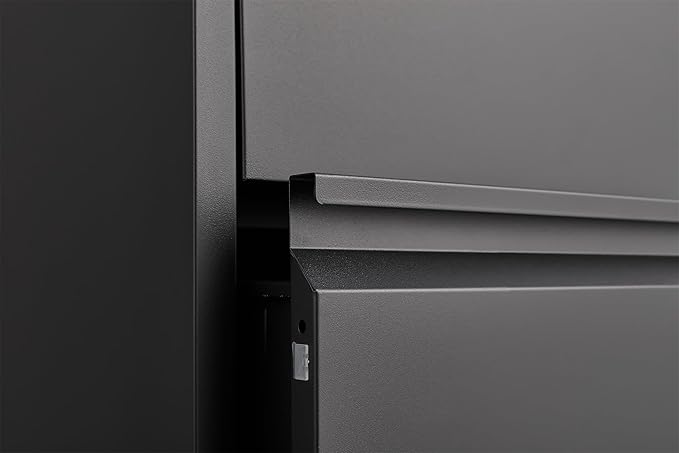 4 Drawer Small File Cabinet with Lock Under Desk Locking Storage Cabinet Organizer for Home Office Filing Cabinets Letter A4 Legal FilesBlack
