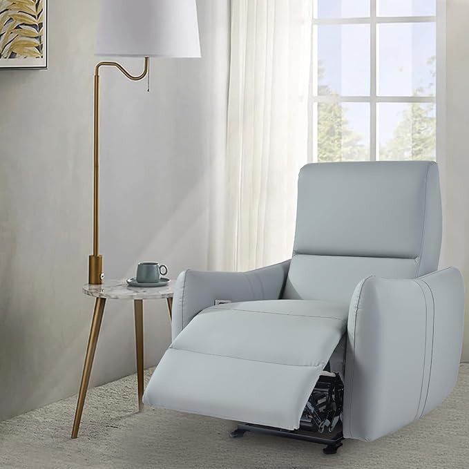 cinkehome Wall Hugger Power Recliners for Small Spaces Electric Recliners with USB Modern RV Recliner Chair for Living Room Apartment Grey