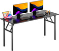 DlandHome Folding Computer Desk Table 62inch Writing Desk No Need Installation Home Office Folding Table Workstation