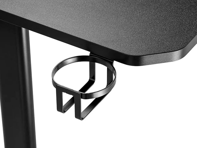 Monoprice Home Office Steel Frame Computer Desk - Black with Solid-Core 4-Foot Desktop and Accessory Attachments Workstation Study Table - Workstream Collection