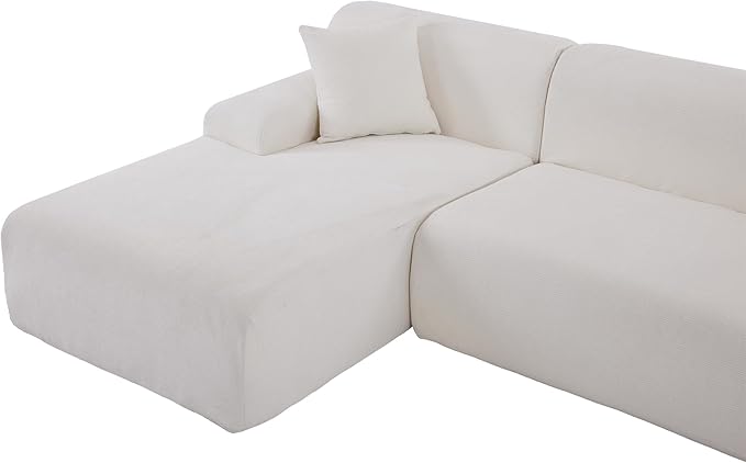 P PURLOVE L-Shape Modular Sectional SofaSimplified Deep Seat Cloud Sectional Sofa Couch2 Piece Free Combination Sofa for Living Room