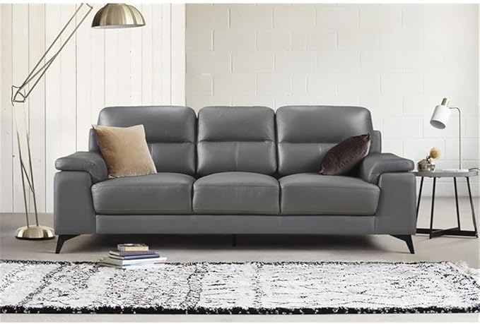 Lexicon Mischa Leather Match Sofa in Dark Gray