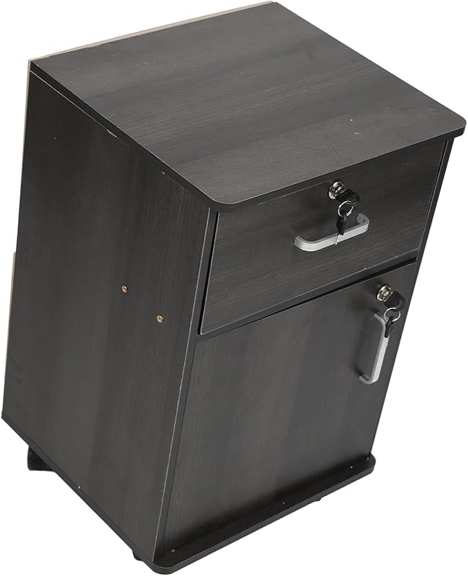 Under Desk Mobile File Cabinet Enhanced Safety Multiple Drawers Mobile File Cabinet for Home (Walnut Color)