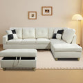 L Shaped Sectional Couch with Storage Ottoman Modern Nailhead Comfy Lounge Sofa with Reversible Cup Holder &amp Chaise 97 4 Seat Modular Sofá for Living Room Apartment Amaranth