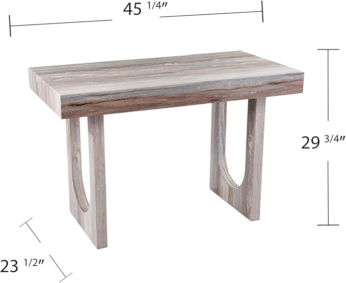 Chadkirk Faux Marble Writing Desk: Modern Desk for Home Office Living Room Bedroom