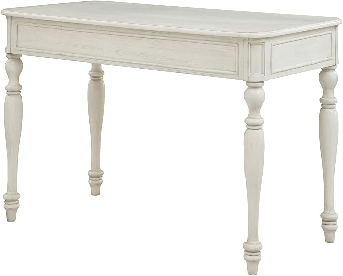 OSP Home Furnishings Country Meadows 48 Inch Writing Desk with Drawer Antique White