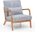 Rovibek Striped Accent Chair for Bedroom - Modern Accent Chairs with Lumbar Pillow Comfortable Reading Chair with 4.7in Thick Cushion Small Living Room Chairs for Small Spaces