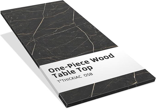 Universal 60 x 24 One-Piece Particle Board Table Top 1 Thick Desktop for Stand Up Height Adjustable Desk Frames Home Office Tabletop Countertop DIY Black Marble