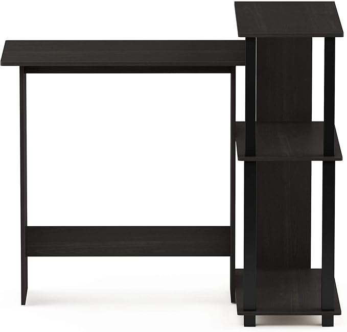Furinno Abbott Corner Computer Desk with Bookshelf Espresso/Black