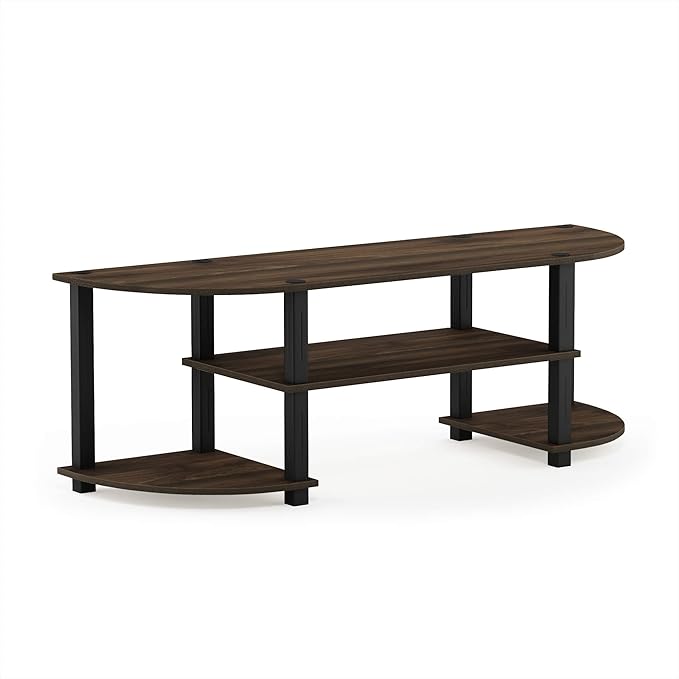 Furinno Turn-S-Tube Wide TV Entertainment Center Columbia Walnut/Black