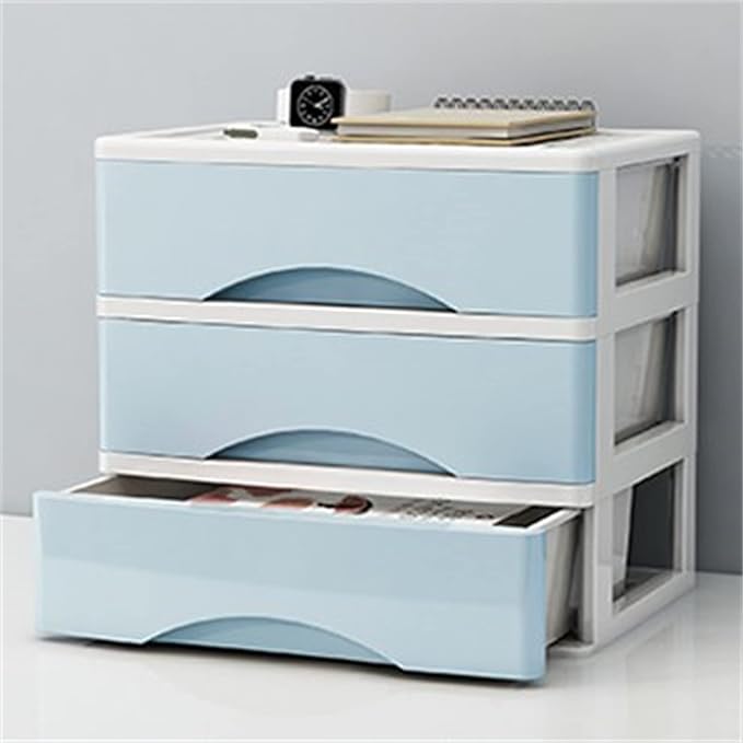 File Storage Cabinets Desktop Office Storage File Cabinet Drawer File Organizer Supplies Multi-Layer Cabinet Storage(Blue)
