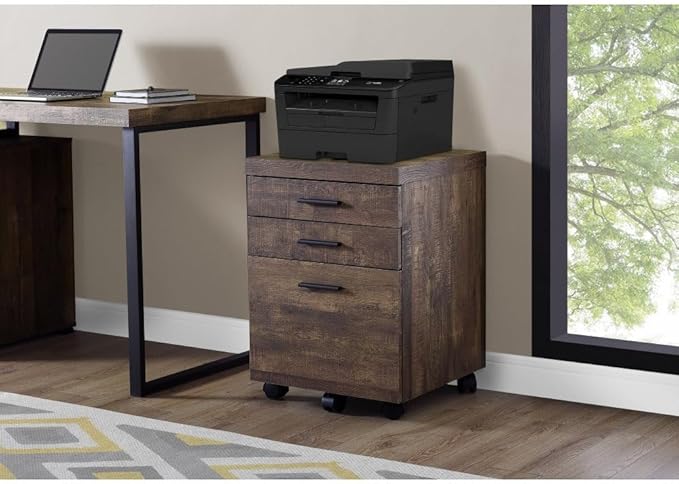 Rolling File Cabinet with 3 Drawers for Office Storage Mobile Printer Stand with Smooth Glides and Locking Casters