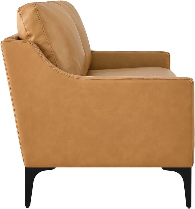 Modway EEI-6020-TAN Corland Leather Loveseat Tan