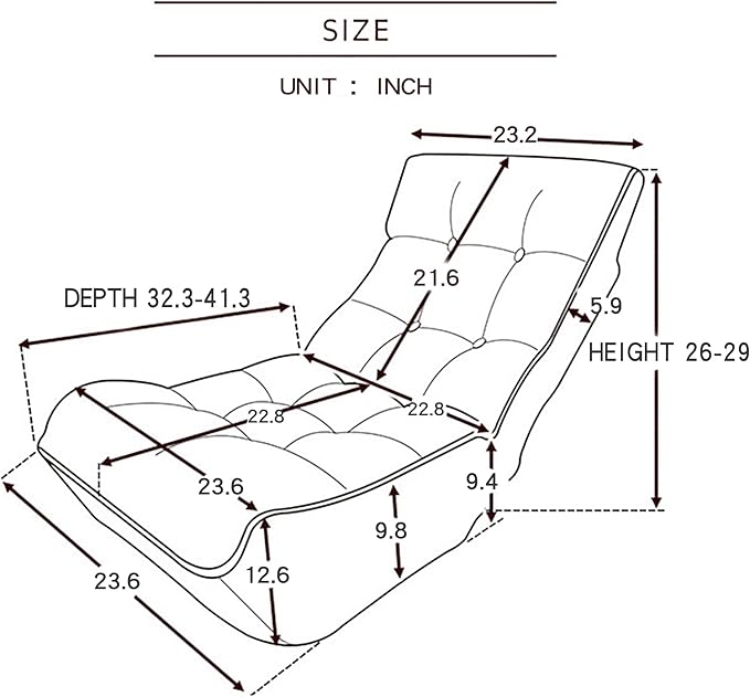 Adjustable Japanese Reclining Chair Multifunctional Lazy Sofa Floor Chair for Living Room Bedroom Balcony Tatami Ergonomic Design Spring Built-in Metal Frame Navy
