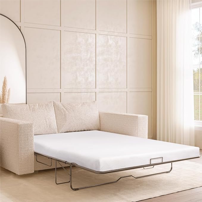 Milliard 4.5 Inch Memory Foam Replacement Mattress with Breathable Waterproof and Washable Cover for Full Size Sleeper Sofa and Couch Beds (Sofa Not Included) - Full