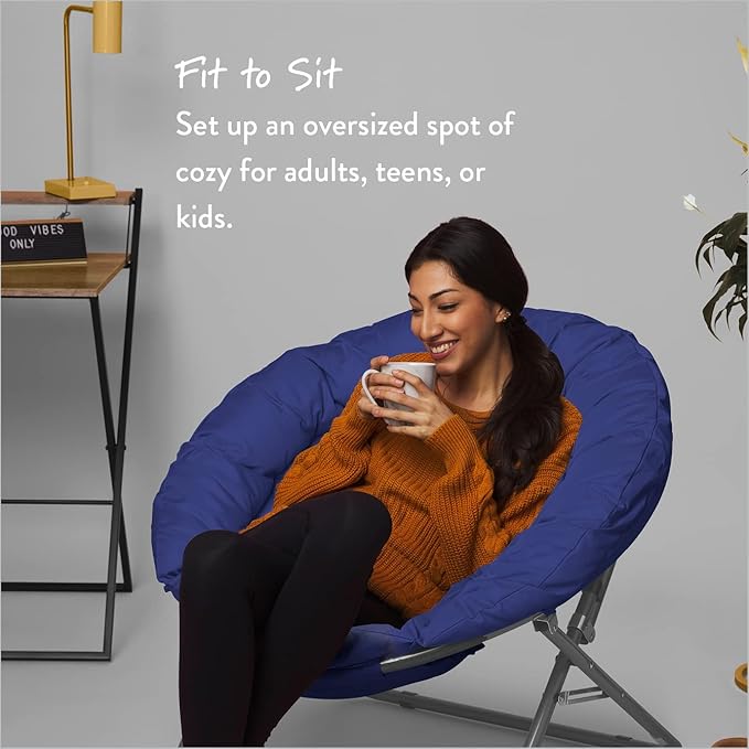 Urban Lifestyle Oversized Polycanvas Saucer Chair Navy