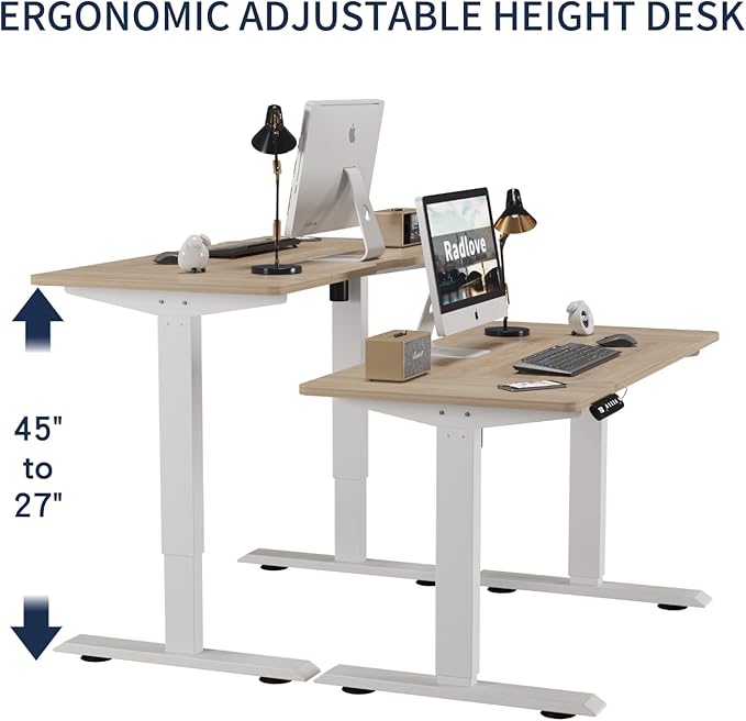 48 Inch Electric Standing Desk with USB Charging Port Height Adjustable Sit Stand Desk with Memory Presets Spacious Desktop and Sturdy Metal Frame for Home Office