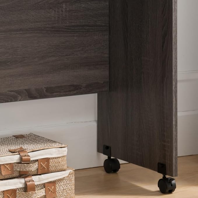 Wooden Mobile Computer Desk Home Office Desk Distressed Grey