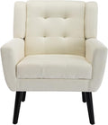 Modern Velvet Accent Chair/Living Room Chair/Arm Chair/Lounge Chair with Solid Wood LegsSuitable for Clubs Living Rooms Offices Balconies (Beige)
