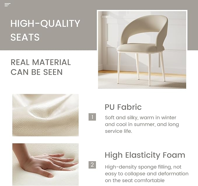 Sofa Chair Set of 2 Modern Desk Chairs Kitchen Dining Chair with Metal Legs for Home Office Bedroom &amp Living Room