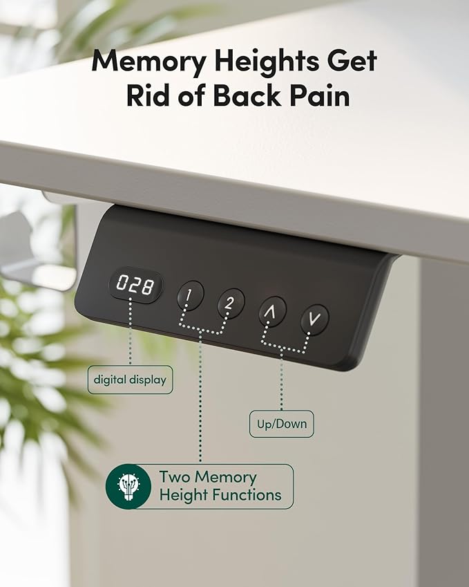 FEZIBO L Shaped Electric Standing Desk 63 x 48 inch Large with Drawers | Reversible Tabletop 2 Memory Height Settings | Home Office &amp Gaming Height-Adjustable Table White（2 Packages）