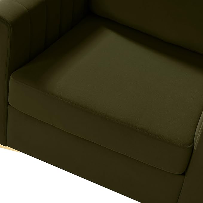 Modern Upholstered Velvet Accent Chair Velvet Armchair Club Chair with Gold Metal Legs Mid-Century Barrel Leisure Comfy Reading Chair for Livingroom Bedroom