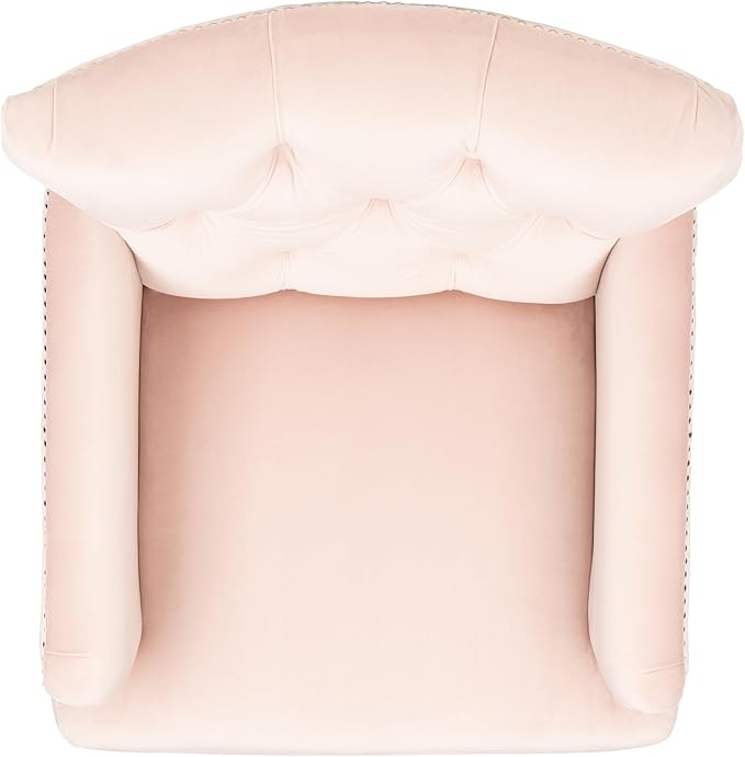 Safavieh Home Colin Blush Pink Velvet and White Washed Tufted Club Chair