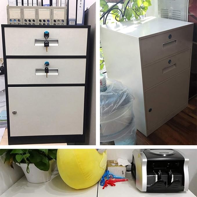 Three-Drawer File Cabinet Metal Desk Side Cabinet Simple Bedside Cabinet Office File Cabinet Filing Cabinet (Color : 1) (1)