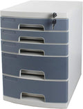 Storage Drawers Desk Storage Unit Organizer Lockable File Cabinet A4 Box for Office 5 Tier Gray Blue White File Cabinet.Grey
