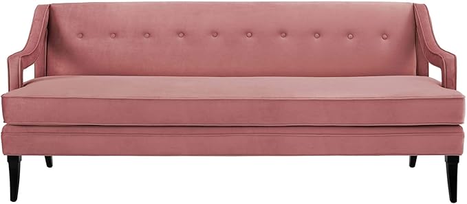 Modway Concur Mid-Century Modern Upholstered Velvet Sofa In Dusty Rose