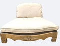 Handcrafted Wooden Meditation Chair with Woven Seagrass Seat 30 x 28 x 18 inches (Beige)