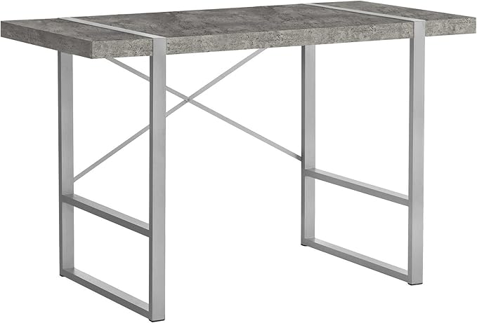 Computer Desk Home Office Laptop 48 l Work Grey Concrete Laminate Grey Metal Contemporary Modern