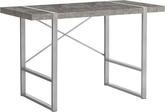 Computer Desk Home Office Laptop 48 l Work Grey Concrete Laminate Grey Metal Contemporary Modern