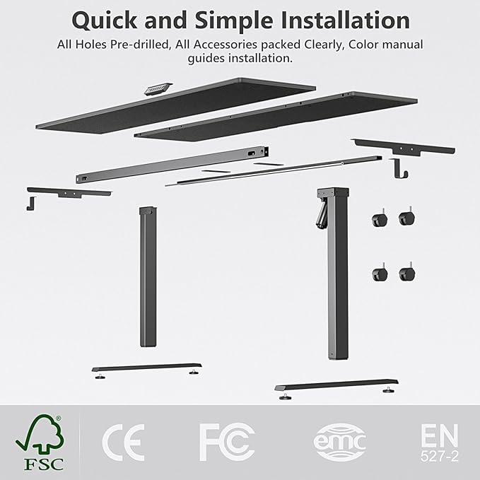 Electric Standing Desk Height Adjustable Desk 63 inch 4 Memory Height Ergonomic Sit Stand up Desk for Home Office Black 2 Split Boards