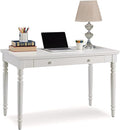 Leick Home Cottage White Turned leg Laptop Desk with Center Drawer White