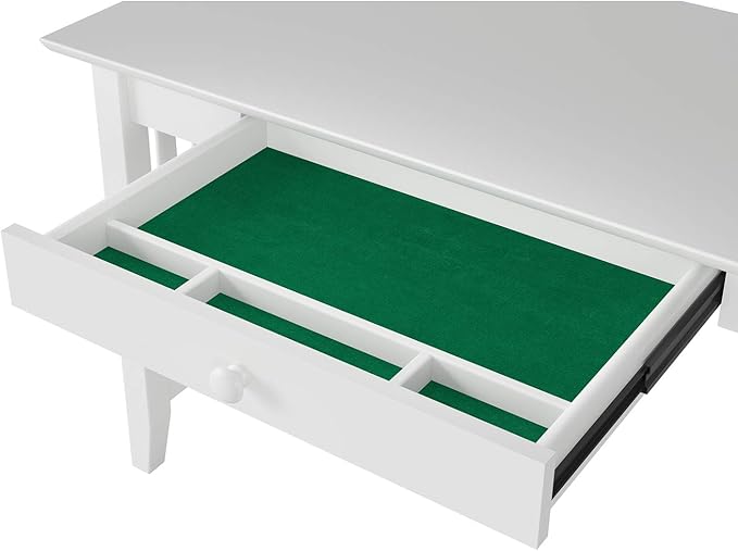 AFI Mission Desk with Drawer and Charger White