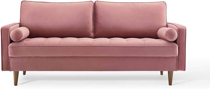 Modway EEI-3764-DUS Valour Performance Velvet Sofa Dusty Rose