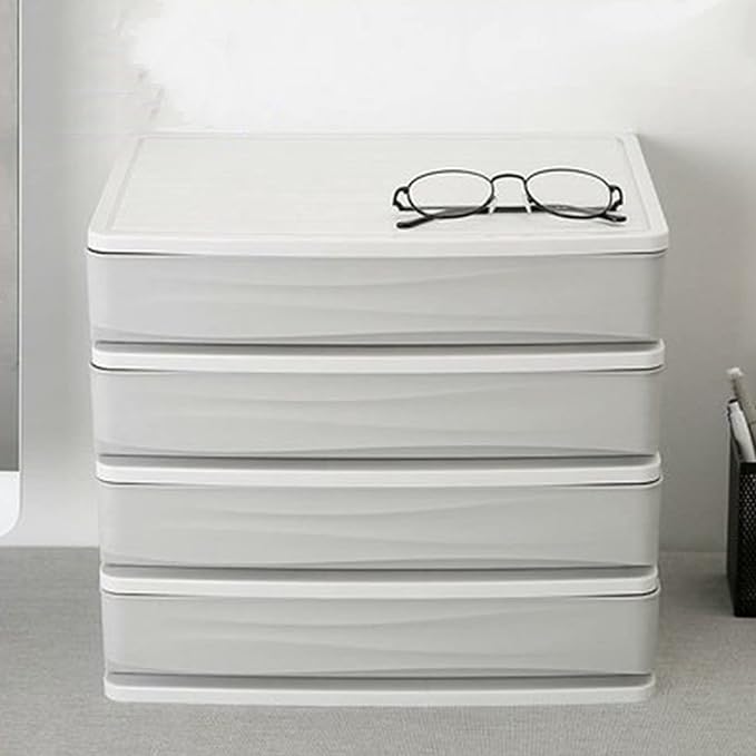 File Storage Cabinets A4 Paper Storage Box Layered Desktop Small Drawer Type Simple Multi-Layer Office Desk File Cabinet(White)