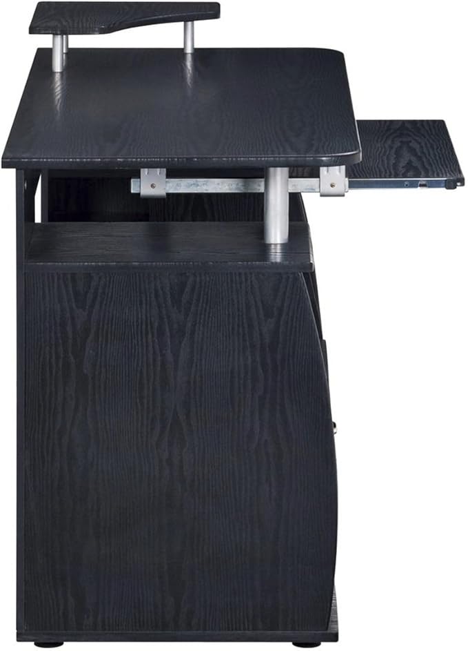 Techni Mobili 47 Computer Desk with Drawers and Storage Office Desk with Printer Shelf Pull Out Shelf and Keyboard Tray Computer Workstation Espresso Brown