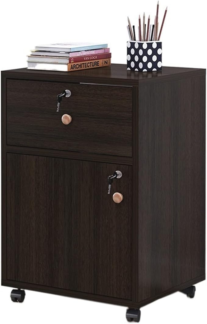 File Cabinet Wooden Office File Cabinet Mobile Floor Low Cabinet Storage Data Cabinet Activity Cabinet Lock Drawer Cabinet Storage Cabinet Organizer Filing Storage Cabinet (A2)