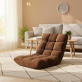 S AFSTAR Cushioned Floor Chair 14-Position Adjustable Padded Lazy Recliner with Comfortable Back Support and Skin-Friendly Cover Great for Reading Playing Game Meditating (Dark Coffee)
