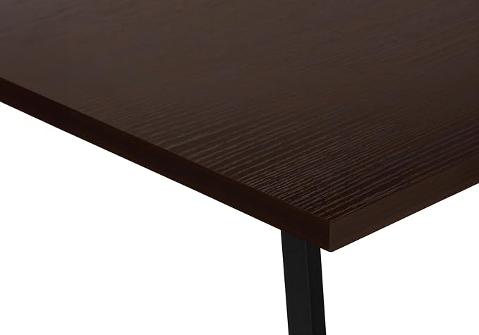 Monarch Specialties 7590 Computer Desk Home Office Corner Storage Shelves 48 Shape Work Laptop Metal Laminate Brown Contemporary Modern Desk-48 Top 42L x 47.25W x 30H ESPRESSO/BLACK