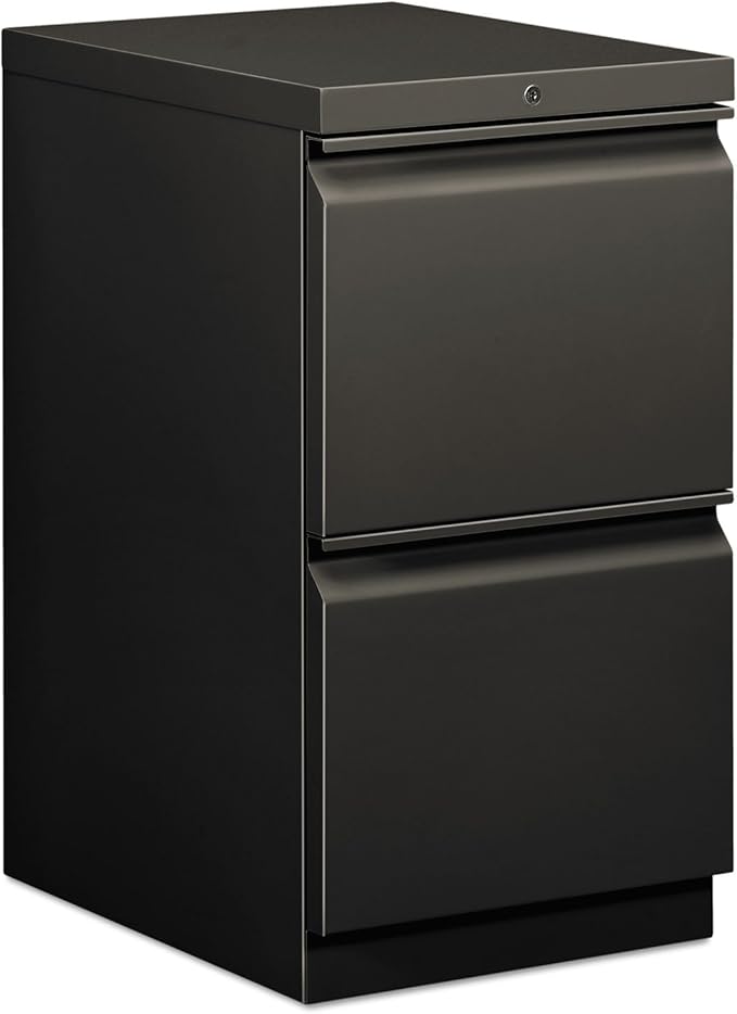 HON 33820RS Efficiencies Mobile Pedestal File w/Two File Drawers 19-7/8d Charcoal