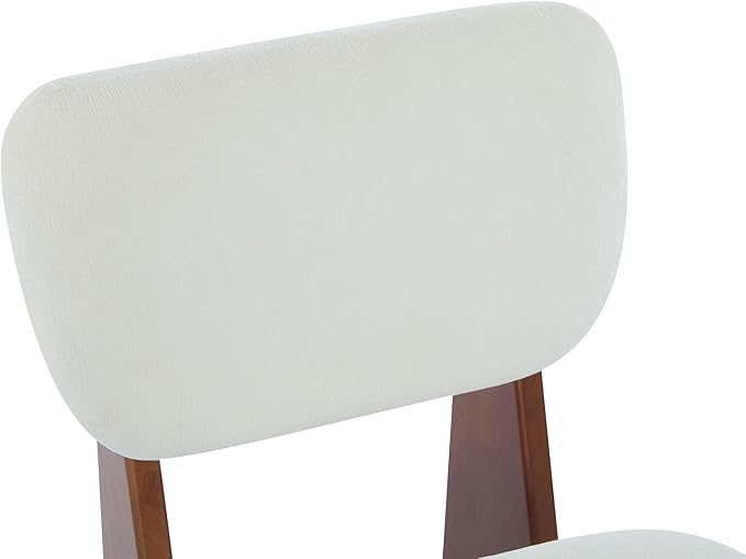 Set of Two Accent Chairs Chairs Living Room Set of 2 - Comfortable Accent Chair with Soft Upholstery Armless Chair with Wood Base for Small Spaces Living Room Bedroom (Walnut+White)