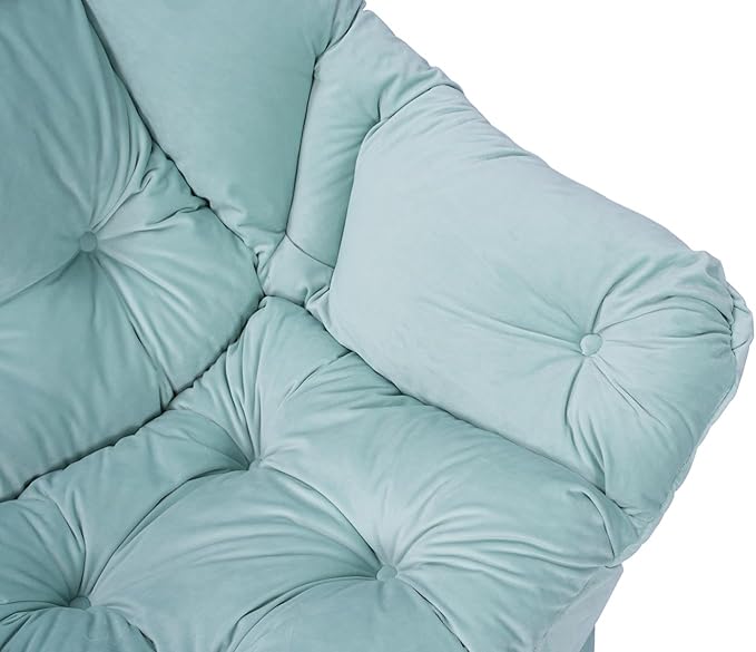 Lazy Chair with Ottoman Modern Large Accent Lounge Chair Leisure Sofa Armchair with Ottoman Reading Chair with Footrest for Bedroom Living Room Dorm Rooms Garden and Courtyard (Green)